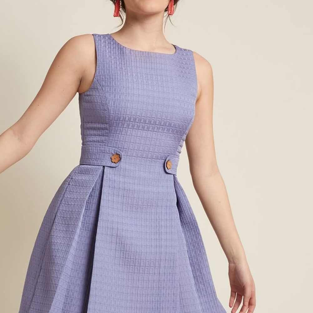 Modcloth Lavender Textured Midi Dress